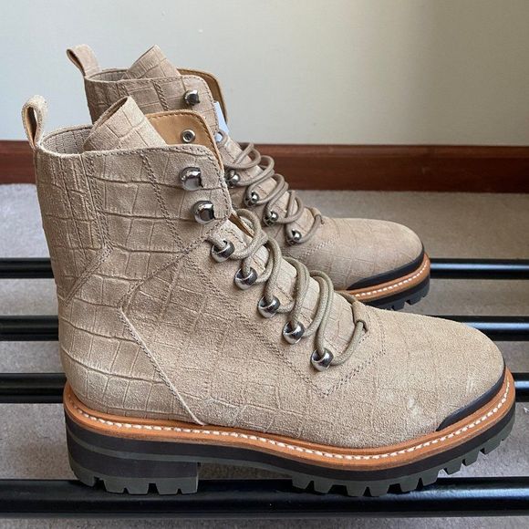 MARC FISHER Women Izzei Leather Hiking Boots - NEW NWOB - Picture 6 of 8